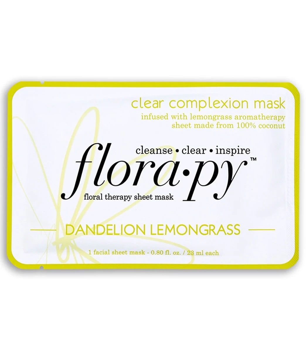 Florapy Clear Complexion Aromatherapy Sheet Mask, Dandelion Lemongrass 3 Florapy Clear Complexion Aromatherapy Sheet Mask, Dandelion Lemongrass