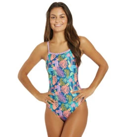 Dolfin Uglies Women's V-2 Back One Piece Swimsuit Jungle Jam
