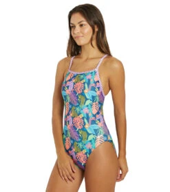 Dolfin Uglies Women's V-2 Back One Piece Swimsuit Jungle Jam -Swimming Equipment Shop 7811573416104 junglejam 4a