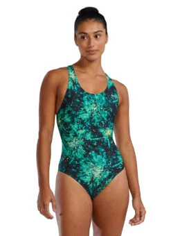 TYR Women's Radiant Flare Durafast Lite Maxfit One Piece Swimsuit -Swimming Equipment Shop 8580966940840 green 1a