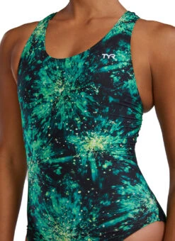 TYR Women's Radiant Flare Durafast Lite Maxfit One Piece Swimsuit -Swimming Equipment Shop 8580966940840 green 5a