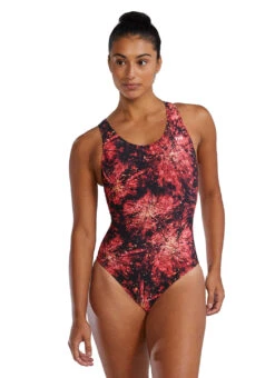 TYR Women's Radiant Flare Durafast Lite Maxfit One Piece Swimsuit -Swimming Equipment Shop 8580966940840 red 1a