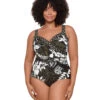 Miraclesuit Plus Women's Plus Size Elle Dorado Sanibel Plus One Piece Swimsuit -Swimming Equipment Shop 8582303056040 blackmulti 1a