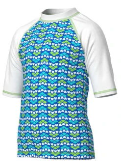 Arena Kids' Friends Short Sleeve Rashguard (Toddler, Little Kid) -Swimming Equipment Shop 8591050211496 multigreenwhite 4a