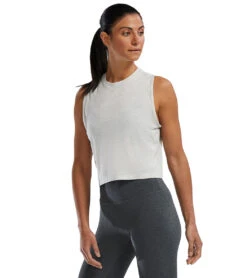 TYR Women's Lightweight Ultrasoft Crop Tank Top 25 TYR Women's Lightweight Ultrasoft Crop Tank Top -Swimming Equipment Shop 8609640022184 ashheather 4a