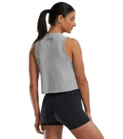 TYR Women's Lightweight Ultrasoft Crop Tank Top 34 TYR Women's Lightweight Ultrasoft Crop Tank Top -Swimming Equipment Shop 8609640022184 lightheathergray 3a