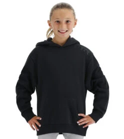 TYR Youth Ultrasoft Midweight Fleece Hoodie -Swimming Equipment Shop 8609640448168 black 1a