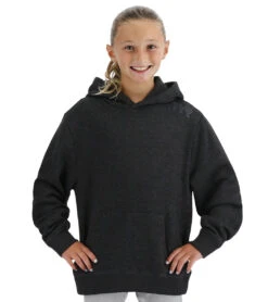 TYR Youth Ultrasoft Midweight Fleece Hoodie -Swimming Equipment Shop 8609640448168 charcoalheather 1a