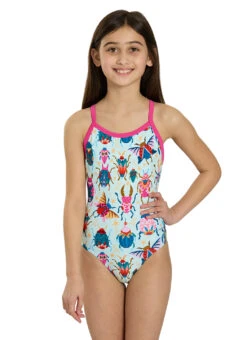 Sporti Beetle Brights Thin Strap One Piece Swimsuit Youth (22-28) -Swimming Equipment Shop 8633165611176 beetlebrights 1a