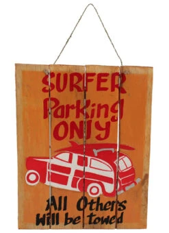 Wet Products Surfer Parking Wood Slat Sign 12"x16" -Swimming Equipment Shop 8635314372776 multi 1a