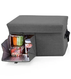 Picnic Time Ottoman Cooler With Trolley -Swimming Equipment Shop 8637571236008 grey 7a