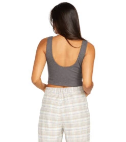 Volcom Women's Lil Rib Tank Top -Swimming Equipment Shop 8637604757672 black 2a