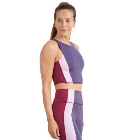 Thrive Societe Zip Color Block Bra -Swimming Equipment Shop 8637737697448 loganberry 4a