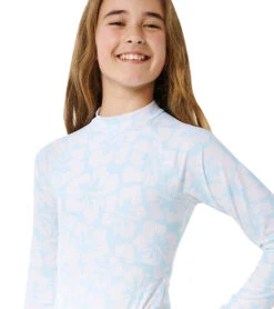 Rip Curl Girls' Hibiscus Long Sleeve One Piece Swimsuit (Big Kid) 14 Rip Curl Girls' Hibiscus Long Sleeve One Piece Swimsuit (Big Kid) -Swimming Equipment Shop 8637973037224 lightblue 5a