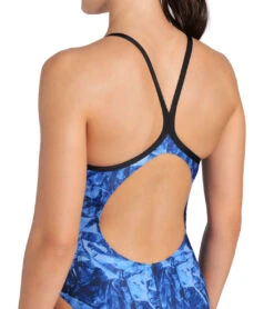 Arena Women's Team Crackle Lightdrop Back One Piece Swimsuit -Swimming Equipment Shop 8637997121704 blackteamroyal 5a