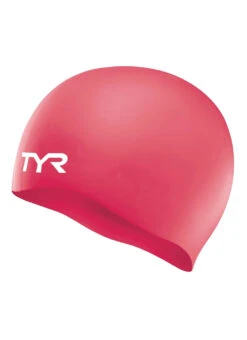 TYR Wrinkle-Free Silicone Junior Swim Cap -Swimming Equipment Shop 8638349148328 coral