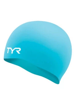 TYR Wrinkle-Free Silicone Junior Swim Cap -Swimming Equipment Shop 8638349148328 turquoise 1a
