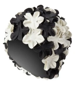Sporti Flower Swim Cap -Swimming Equipment Shop 8638401904808 blackwhite 1a