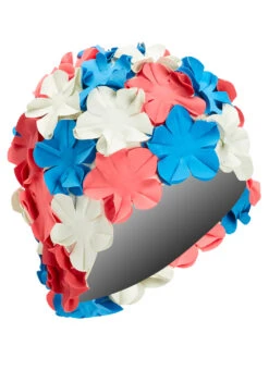 Sporti Flower Swim Cap -Swimming Equipment Shop 8638401904808 redhotpinkwhiteblue 2a