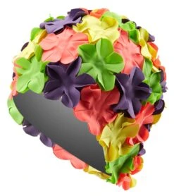 Sporti Flower Swim Cap -Swimming Equipment Shop 8638401904808 yellowhotpinkemeraldpurple 1a