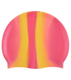 Sporti Multi Color Silicone Swim Cap -Swimming Equipment Shop 8638423990440 pinkyellowsorbet 2a