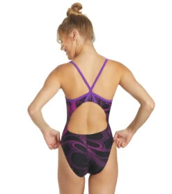 Sporti Light Wave Thin Strap One Piece Swimsuit (22-44) 35 Sporti Light Wave Thin Strap One Piece Swimsuit (22-44) -Swimming Equipment Shop 8638453776552 blackpurple 3a