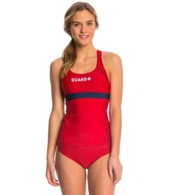 Sporti Guard Racerback Solid Tankini Top -Swimming Equipment Shop 8638480187560 rednavyred 1a