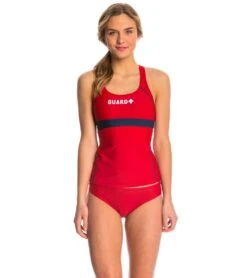 Sporti Guard Racerback Solid Tankini Top -Swimming Equipment Shop 8638480187560 rednavyred 4a