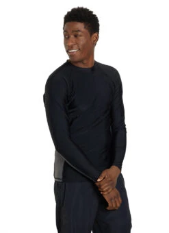 Sporti Men's L/S UPF 50+ Sport Fit Rash Guard -Swimming Equipment Shop 8638631477416 blackgrey 2a