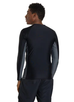 Sporti Men's L/S UPF 50+ Sport Fit Rash Guard -Swimming Equipment Shop 8638631477416 blackgrey 3a