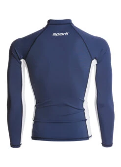 Sporti Men's L/S UPF 50+ Sport Fit Rash Guard -Swimming Equipment Shop 8638631477416 navywhite 3a