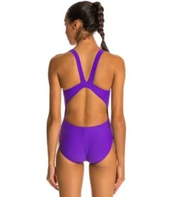 Dolfin Xtra Life Lycra Solid HP Back One Piece Swimsuit 39 Dolfin Xtra Life Lycra Solid HP Back One Piece Swimsuit -Swimming Equipment Shop 8638647664808 purple 3a