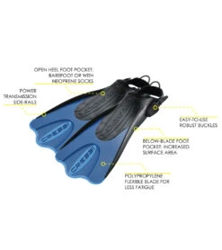 Cressi Short Adjustable Travel Fin -Swimming Equipment Shop 8638698553512 blue 4a