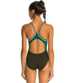 Dolfin Women's Chloroban Color Block DBX Back One Piece Swimsuit -Swimming Equipment Shop 8638827364520 blackgreenwhite 3a