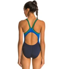 Dolfin Women's Chloroban Color Block DBX Back One Piece Swimsuit -Swimming Equipment Shop 8638827364520 navybluegreen 3a