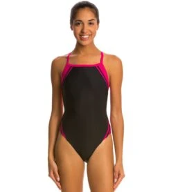 Waterpro Poly Splice Thin Strap One Piece Swimsuit