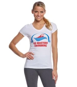 USMS Women's Classic V-Neck T-Shirt -Swimming Equipment Shop 8638899028136 2t