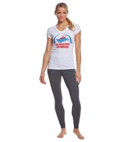 USMS Women's Classic V-Neck T-Shirt -Swimming Equipment Shop 8638899028136 white 4a