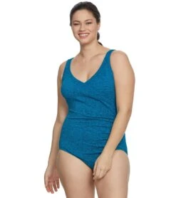 Krinkle By Penbrooke Plus Size Chlorine Resistant Mock Surplice One Piece Swimsuit 34 Krinkle By Penbrooke Plus Size Chlorine Resistant Mock Surplice One Piece Swimsuit -Swimming Equipment Shop 8638986059944 cosmo 1a