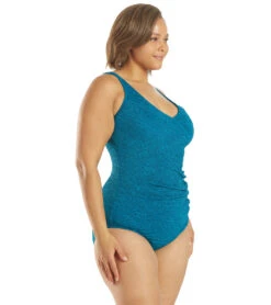 Krinkle By Penbrooke Plus Size Chlorine Resistant Mock Surplice One Piece Swimsuit 23 Krinkle By Penbrooke Plus Size Chlorine Resistant Mock Surplice One Piece Swimsuit -Swimming Equipment Shop 8638986059944 darktealbue 2a