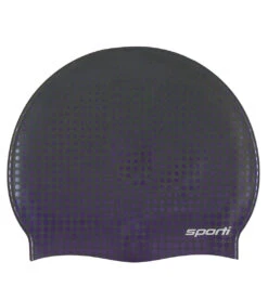 Sporti Molecule Silicone Swim Cap 30 Sporti Molecule Silicone Swim Cap -Swimming Equipment Shop 8638993694888 purpleblack 1a