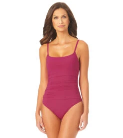 Anne Cole Women's Solid Shirred Lingerie One Piece Swimsuit 33 Anne Cole Women's Solid Shirred Lingerie One Piece Swimsuit -Swimming Equipment Shop 8639296897192 berr 1a