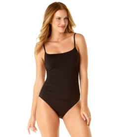 Anne Cole Women's Solid Shirred Lingerie One Piece Swimsuit 26 Anne Cole Women's Solid Shirred Lingerie One Piece Swimsuit -Swimming Equipment Shop 8639296897192 black