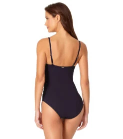 Anne Cole Women's Solid Shirred Lingerie One Piece Swimsuit 24 Anne Cole Women's Solid Shirred Lingerie One Piece Swimsuit -Swimming Equipment Shop 8639296897192 navy 2a