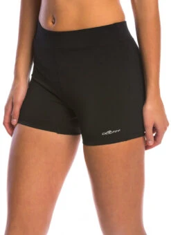 Dolfin Aquashape Core Women's Solid Fitted Swimsuit Short -Swimming Equipment Shop 8639461884072 black 2a