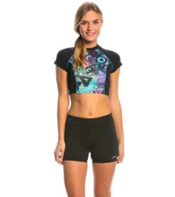 Dolfin Aquashape Core Women's Solid Fitted Swimsuit Short -Swimming Equipment Shop 8639461884072 black 4a