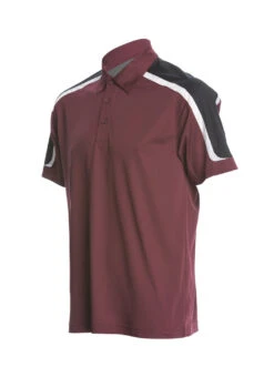 SwimOutlet Men's Tech Polo 36 SwimOutlet Men's Tech Polo -Swimming Equipment Shop 8639502024872 maroonblackwhite 2a
