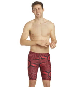 ISwim Swirl Jammer Swimsuit (22-40) -Swimming Equipment Shop 8639584272552 red 2a
