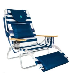 Ostrich Deluxe 3 N 1 Beach Chair -Swimming Equipment Shop 8639590891688 stripeblue