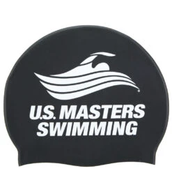 USMS Silicone Swim Cap -Swimming Equipment Shop 8639651545256 black 1a